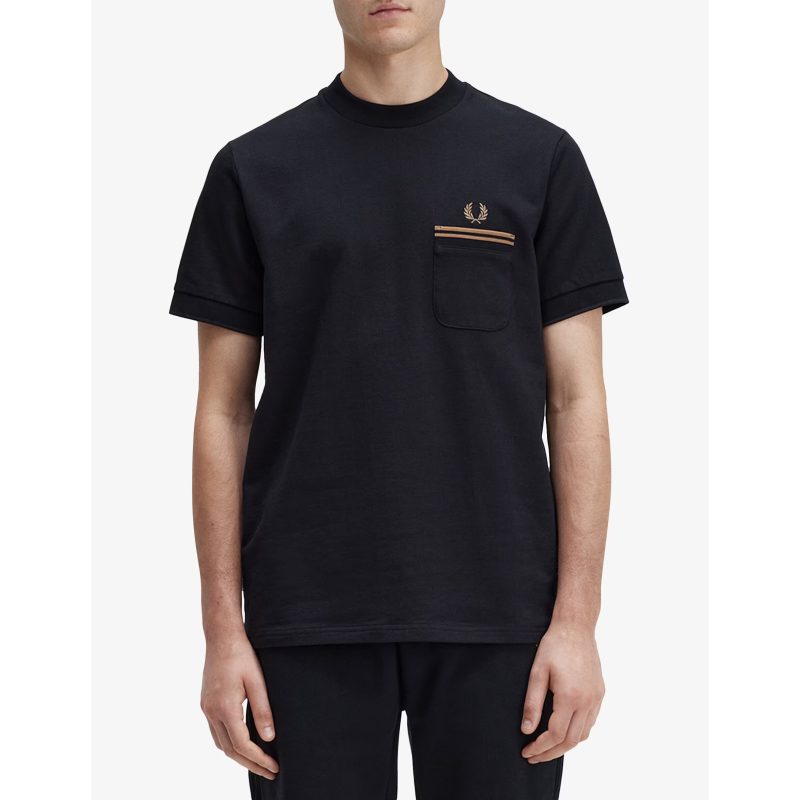 Fred Perry Ανδρικό LOOPBACK JERSEY POCKET T-shirt Μ4650-102 Μαύρο