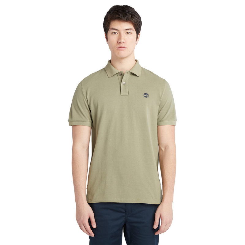 Timberland Ανδρική Μπλούζα SS Millers River Pique Polo TB0A26N4590 Χακί