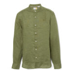 Ανδρικό Πουκάμισο Λινό Mao Timberland Linen Korean Collar Shirt Slim TB0A2DC1V46 Χακί