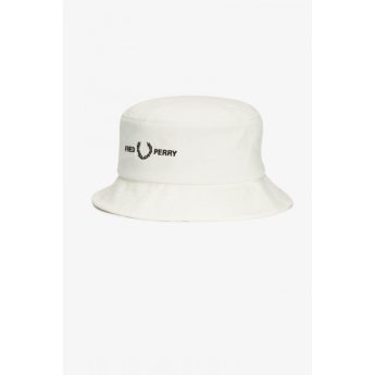 Fred Perry Unisex Twill Graphic Branding Bucket Hat HW4631-129 Λευκό