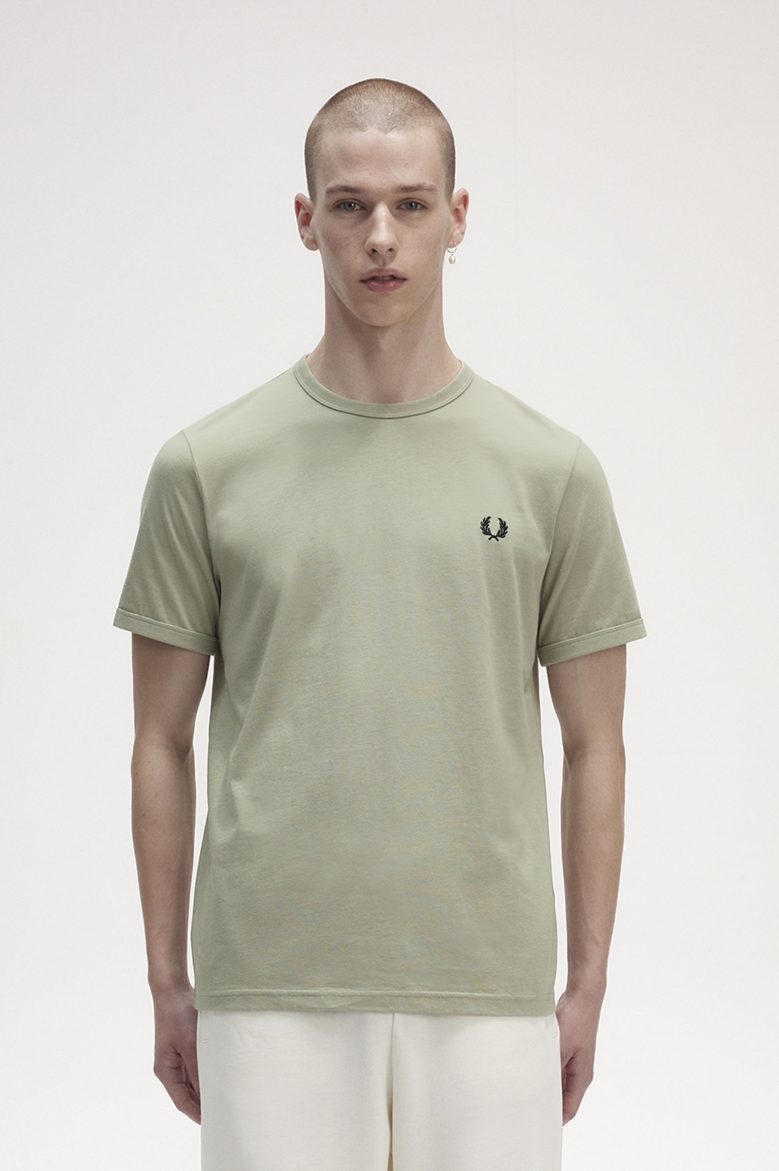 Fred Perry Ανδρική Μπλούζα Ringer T-Shirt M3519-M37 Μέντα