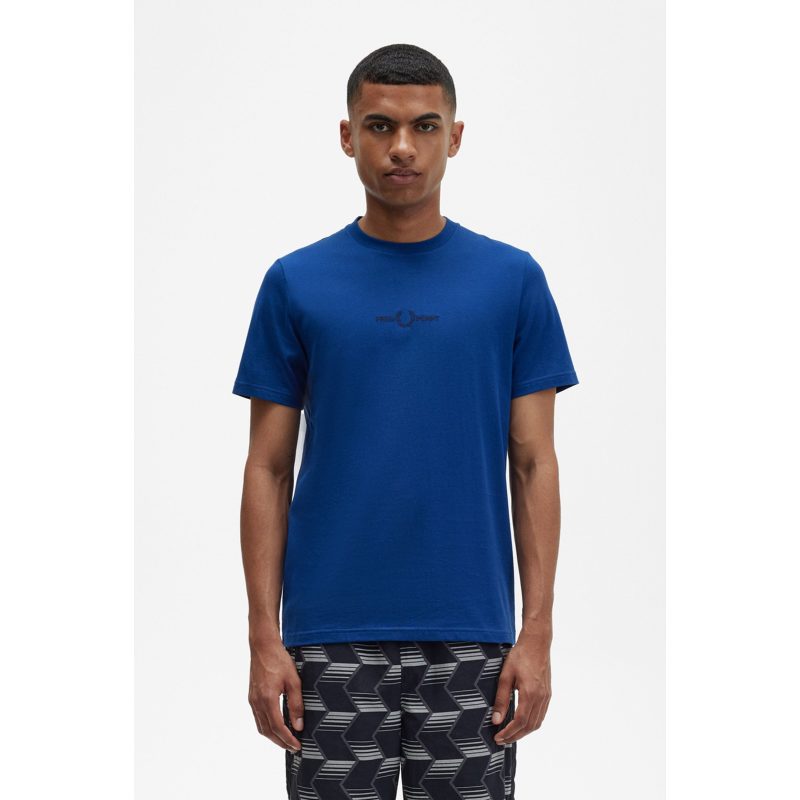 Fred Perry Ανδρική Μπλούζα Embroidered T-Shirt M4580-R31 Μπλέ