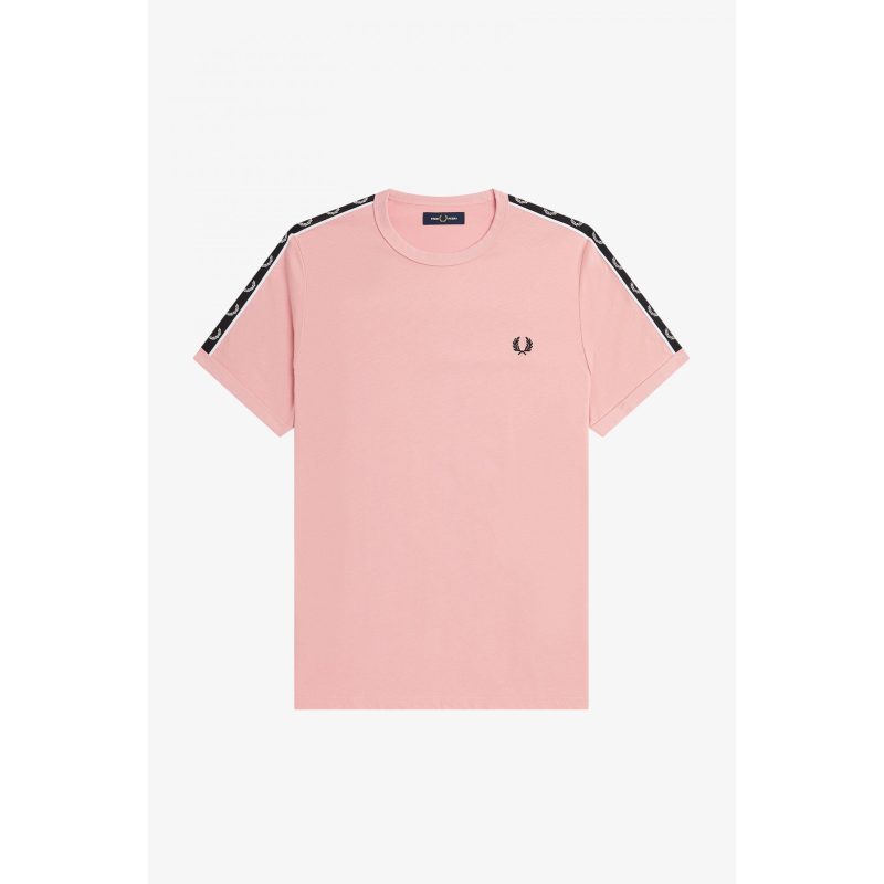 Fred Perry Ανδρικό T-shirt Contrast Tape Ringer M4613-R48 Ρόζ