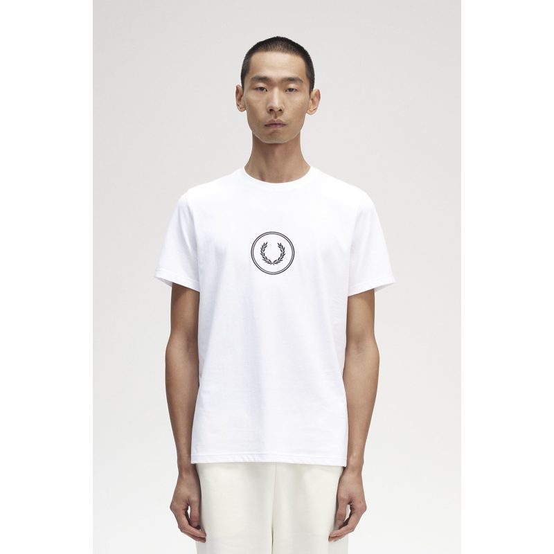 Fred Perry Ανδρική Μπλούζα Circle Branding T-Shirt M5630-100 Λευκό
