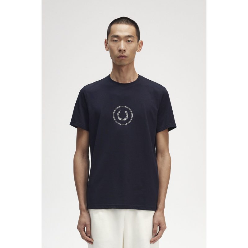 Fred Perry Ανδρική Μπλούζα Circle Branding T-Shirt M5630-608 Μπλε