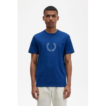 Fred Perry Ανδρική Μπλούζα Τ-Shirt Laurel Wreath Graphic M5632-R31 Μπλε