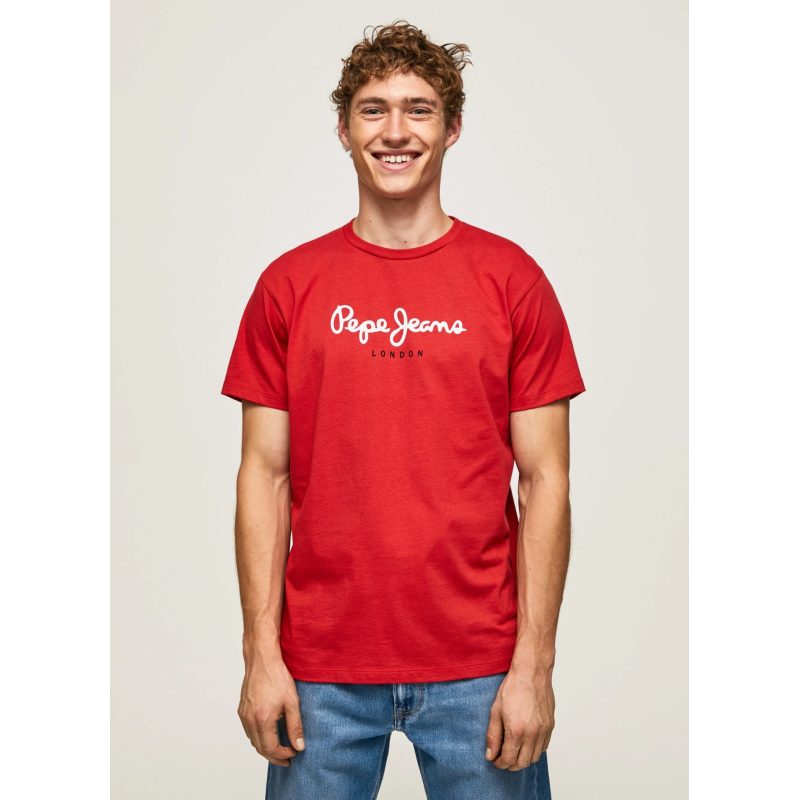 Pepe Jeans Eggo Ανδρική Μπλούζα T-Shirt PM508208-217 Κόκκινο