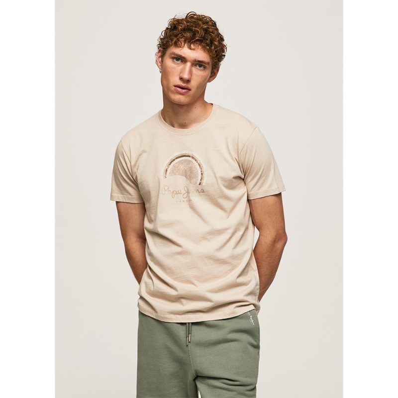 Pepe Jeans Ανδρική Μπλούζα Richmond T-shirt PM508698-803 Εκρού