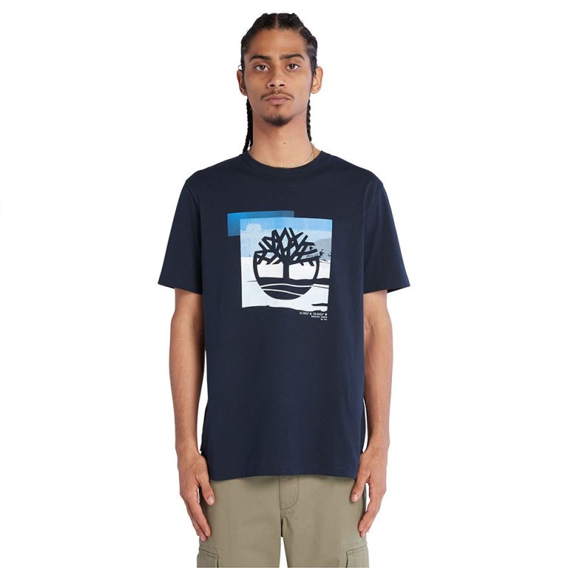 Timberland Ανδρική Μπλούζα T-Shirt SS Coast Graphic Tee A65WH-433 Μπλέ