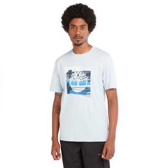 Timberland Ανδρική Μπλούζα T-Shirt SS Coast Graphic Tee A65WH-940 Σιέλ