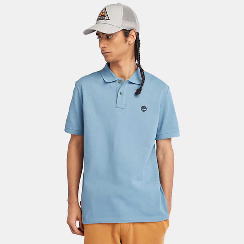 Timberland Ανδρική Μπλούζα SS Millers River Pique Polo TB0A26N4DJ5 Σιέλ