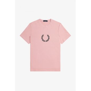 Fred Perry Ανδρική Μπλούζα Τ-Shirt Laurel Wreath Graphic M5632-J10 Ροζ