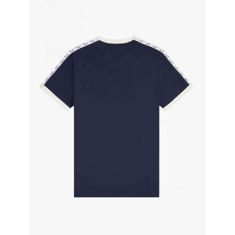Fred Perry Ανδρικό T-Shirt Taped Ringer T-Shirt M4620-266 Μπλε Σκούρο