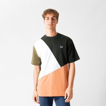 Fred Perry Ανδρικό T-Shirt Abstract Colour Block M5612-Q20 Night Green