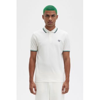 Fred Perry Ανδρική Μπλούζα Twin Tipped Polo M3600-S32 Off White