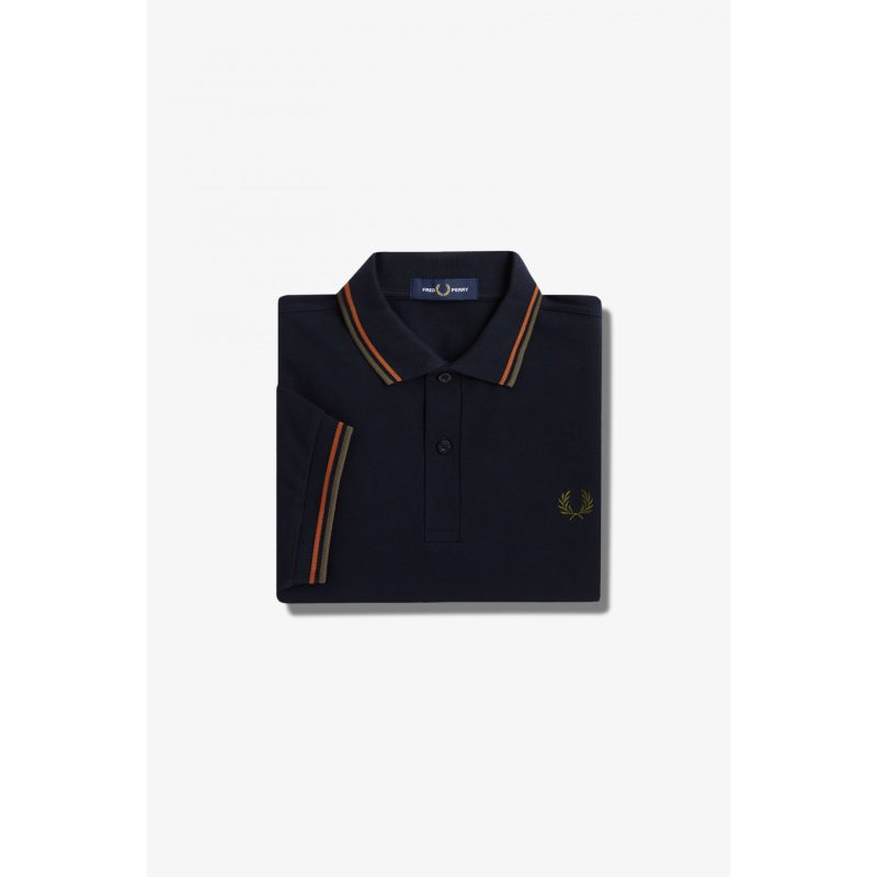 Fred Perry Ανδρική Μπλούζα Twin Tipped Polo M3600-S35 Μπλε