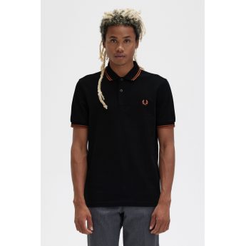 Fred Perry Ανδρική Μπλούζα Twin Tipped Polo M3600-S38 Μαύρο