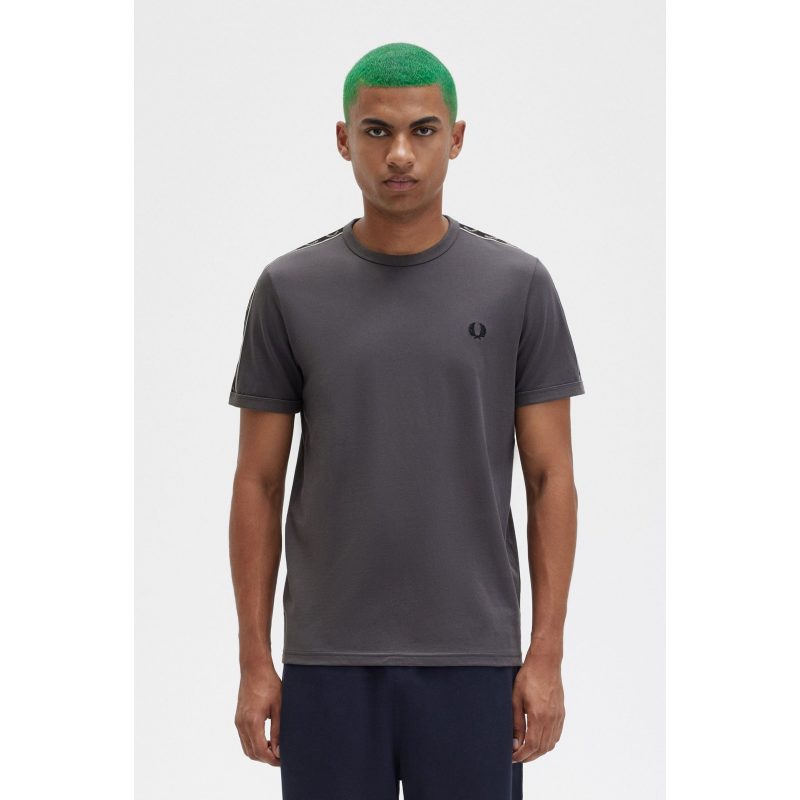 Fred Perry Ανδρικό T-shirt Contrast Tape Ringer M4613-R66 Γκρι