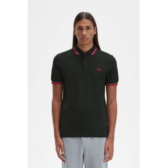 Fred Perry Ανδρική Μπλούζα Twin Tipped Polo M3600-S26 Κυπαρισσί