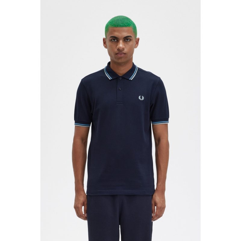 Fred Perry Ανδρική Μπλούζα Twin Tipped Polo M3600-S37 Μπλε