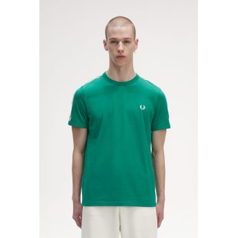 Fred Perry Ανδρικό T-shirt Contrast Tape Ringer M4613-S20 Πράσινο