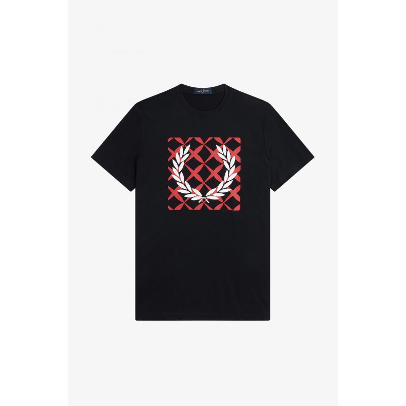 Fred Perry Ανδρική ΜπλούζαCross Stitch Printed Τ-Shirt M5627-102 Black