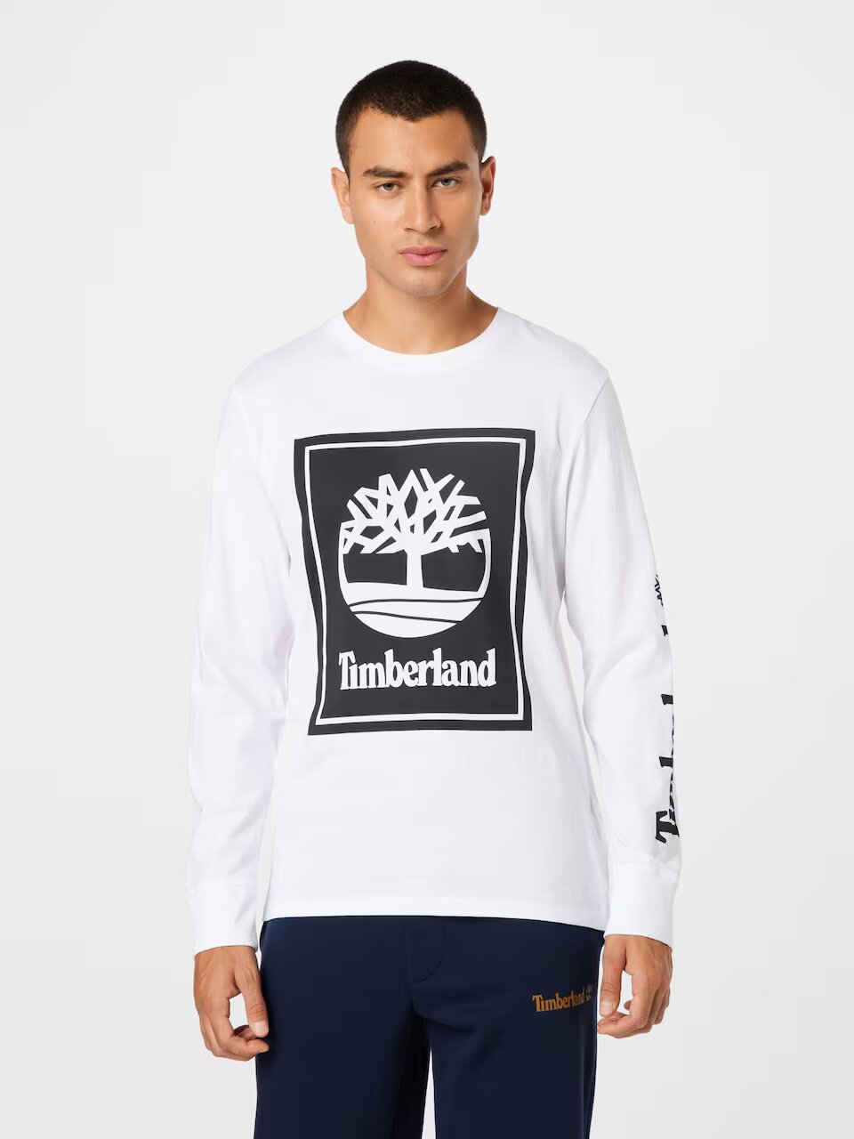 Timberland Ανδρική Μπλούζα Μακρυμάνικη LS Stack Logo Tee TB0A2CMK-P54 Λευκό