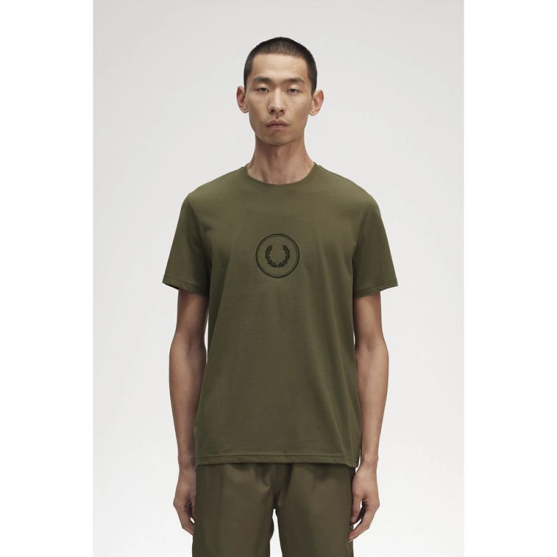 Fred Perry Ανδρική Μπλούζα Circle Branding T-Shirt M5630-Q55 Χακί