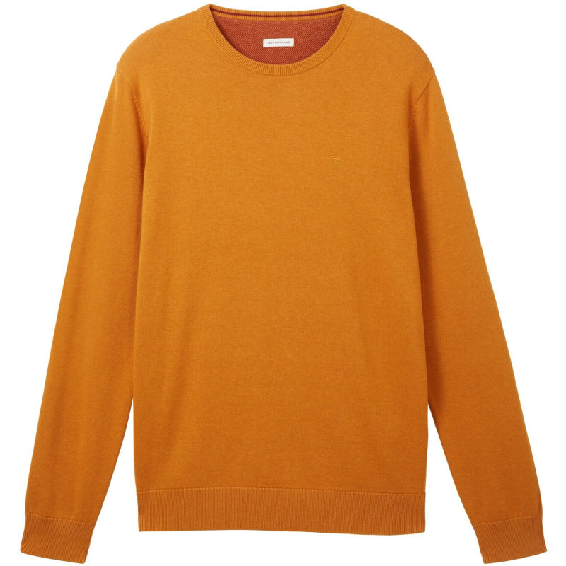 tom tailor melierter strickpullover 1027661 27682 rusty orange burned melange tobros.gr