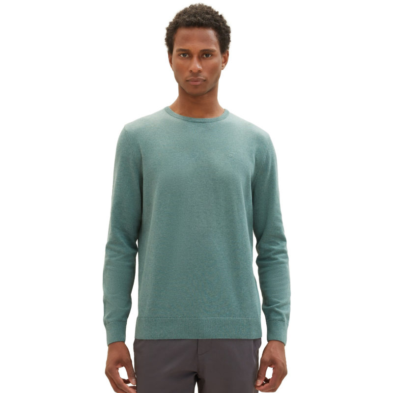 Tom Tailor Ανδρικό Πουλόβερ BASIC CREW Neck Sweater 1027661-32619 Πράσινο