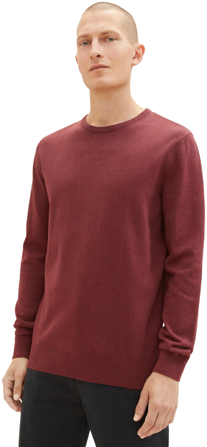 tom tailor melierter strickpullover 1027661 32620 tawny port red melange 1 tobros.gr