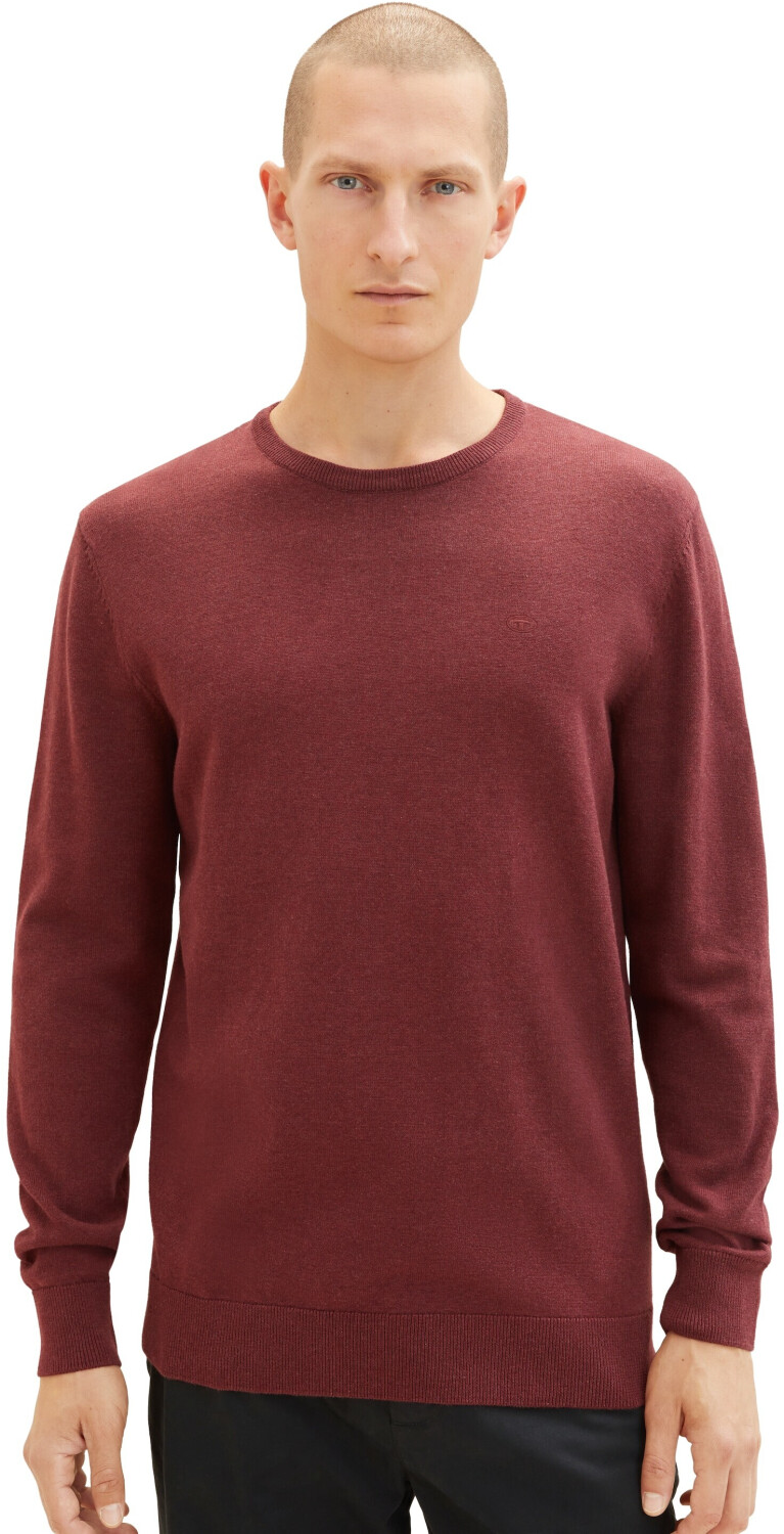 Tom Tailor Ανδρικό Πουλόβερ BASIC CREW Neck Sweater 1027661-32620 Μπορντό φωτογραφία