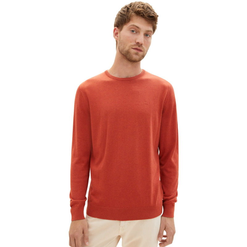 Tom Tailor Ανδρικό Πουλόβερ BASIC CREW Neck Sweater 1027661-32720 Κεραμμυδί