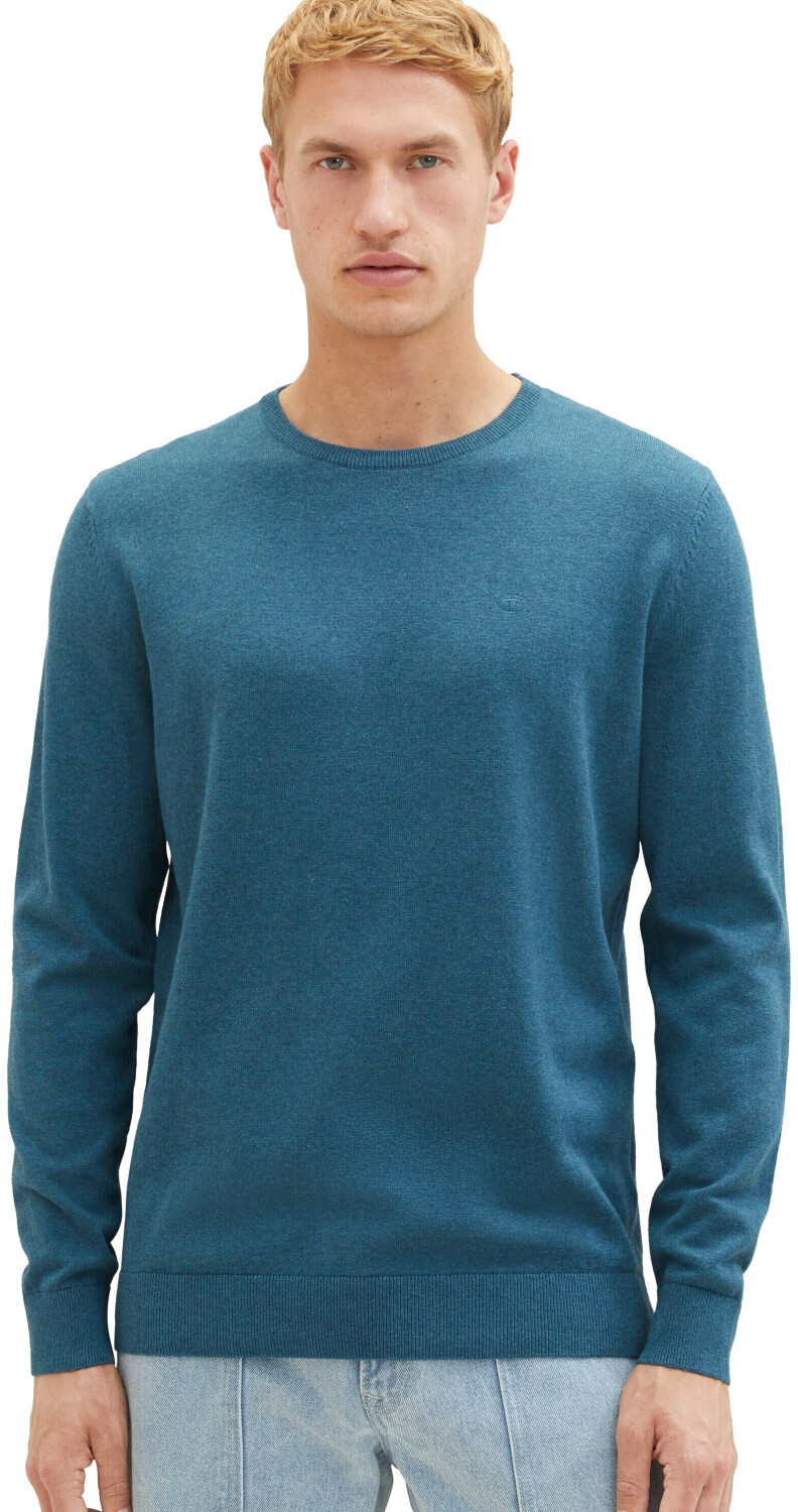 Tom Tailor Ανδρικό Πουλόβερ BASIC CREW Neck Sweater 1027661-32721 Πετρόλ