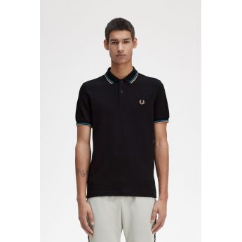 Fred Perry Ανδρική Μπλούζα Twin Tipped Polo M3600-T45 Μαύρο