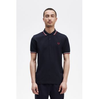 Fred Perry Ανδρική Μπλούζα Twin Tipped Polo M3600-T55 Μπλε