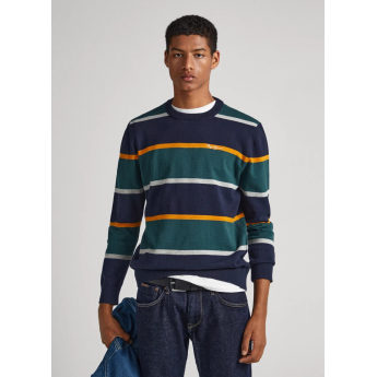 Pepe Jeans Ανδρικό Πουλόβερ Sylvester Striped Sweatshirt PM702388-594 Μπλε