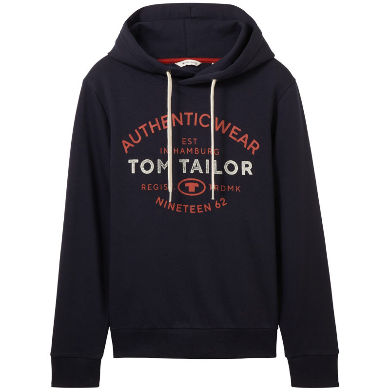 tom tailor hoodie mit logo print 1038744 10668 sky captain blue tobros.gr