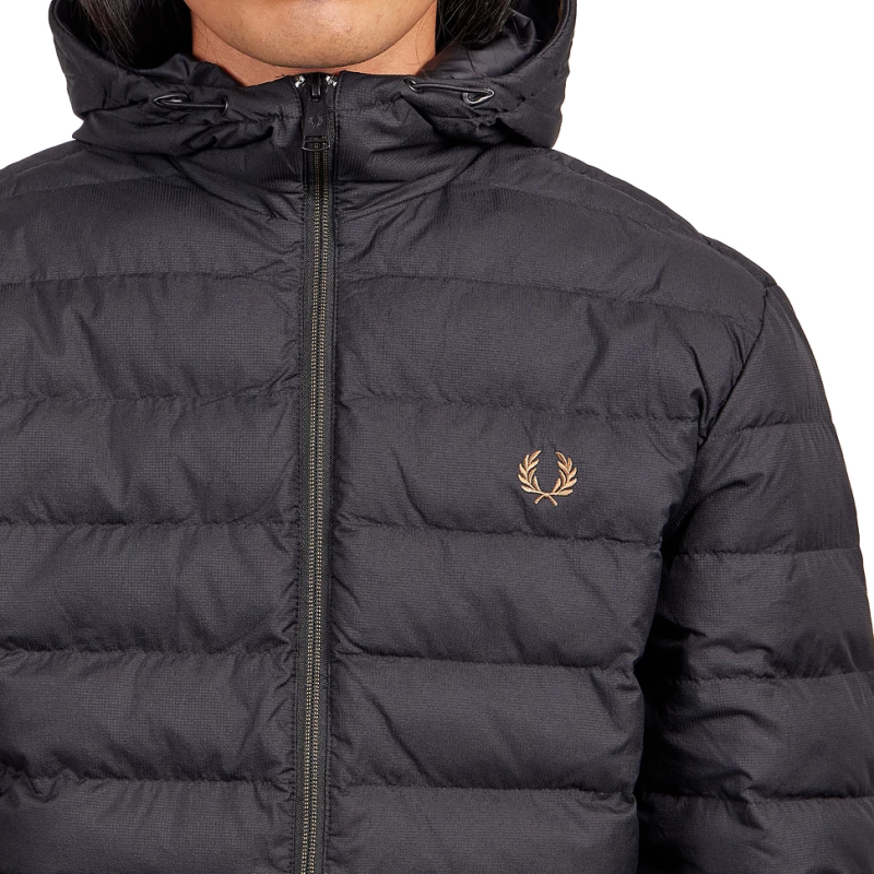 7 fred perry hooded insulated jacket black tobros.gr