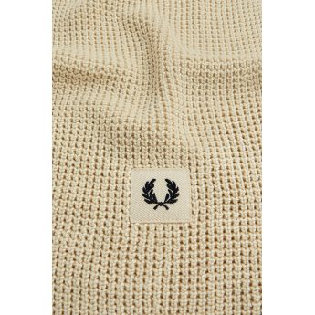 Fred Perry Κασκόλ Waffle Knit Ribbed Scarf C6138-TO4 Εκρού