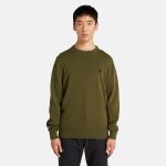 Timberland Ανδρικό Πουλόβερ LS Williams River Cotton YD Crew Sweater Regular TB0A2BMM-302 Πράσινο