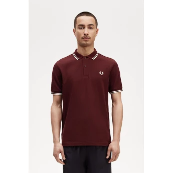 Fred Perry Ανδρική Μπλούζα Twin Tipped Polo M3600-597 Μπορντό