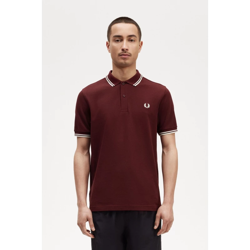 Fred Perry Ανδρική Μπλούζα Twin Tipped Polo M3600-597 Μπορντό