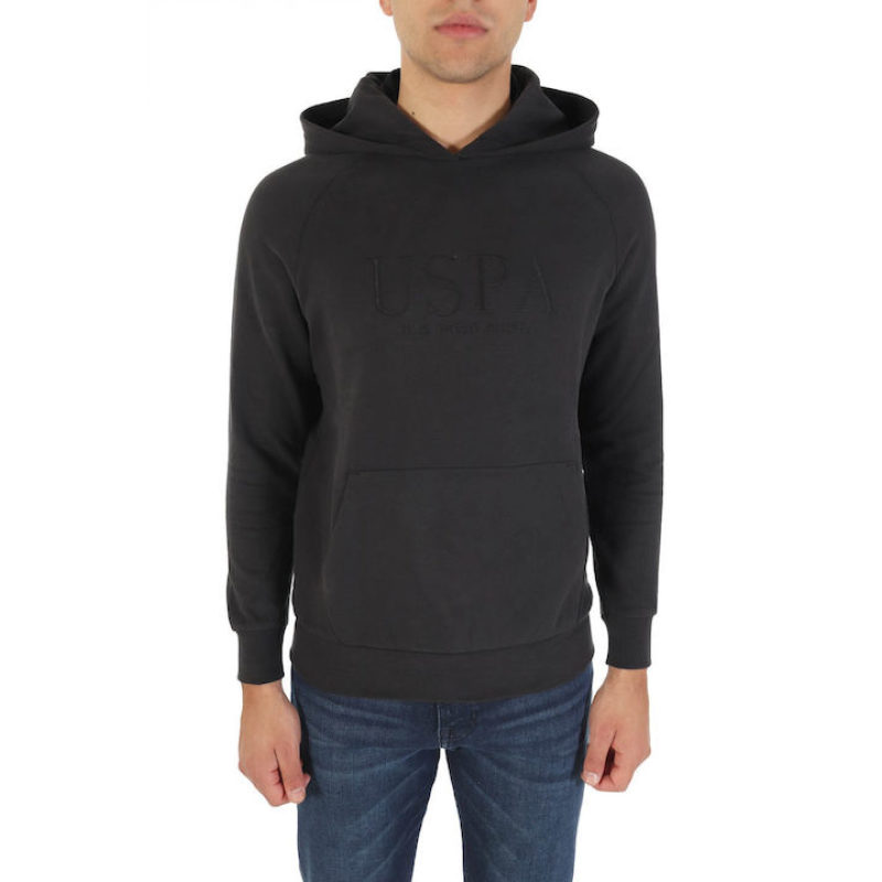 Us Polo Assn. Ανδρικό Φούτερ Με Κουκούλα Hoodie Logo 6664153501-199 Μαύρο