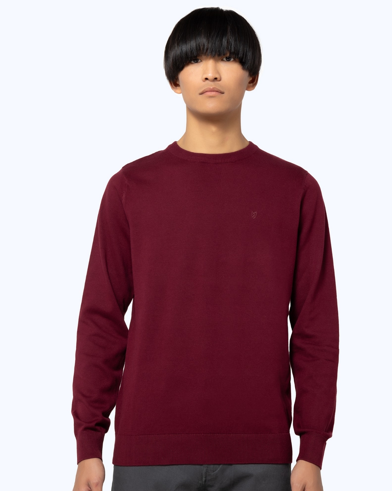 The Bostonians The Bostonians Ανδρικό Πουλόβερ Classic Crew Neck Jumper 3MO1009-B154BU Μπορντώ