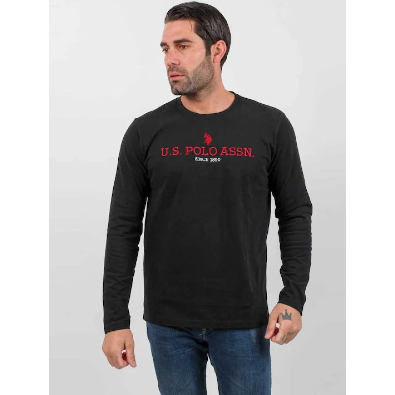 Us Polo Assn. Ανδρικό T-Shirt Μακρυμάνικο Joel 168 66772 52956-199 Μαύρη