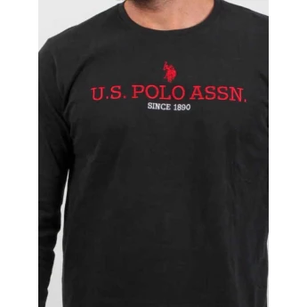 Us Polo Assn. Ανδρικό T-Shirt Μακρυμάνικο Joel 168 66772 52956-199 Μαύρη