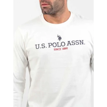 Us Polo Assn. Ανδρικό T-Shirt Μακρυμάνικο Joel 168 66772 52956-101 Λευκό