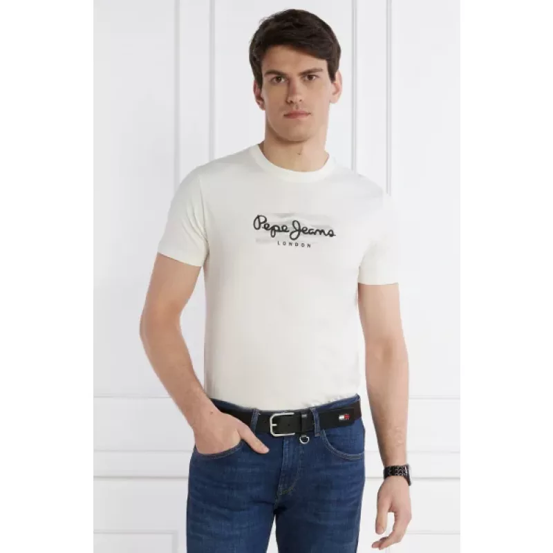 Pepe Jeans Ανδρικό T-shirt Castle PM509204-837 Chalk White