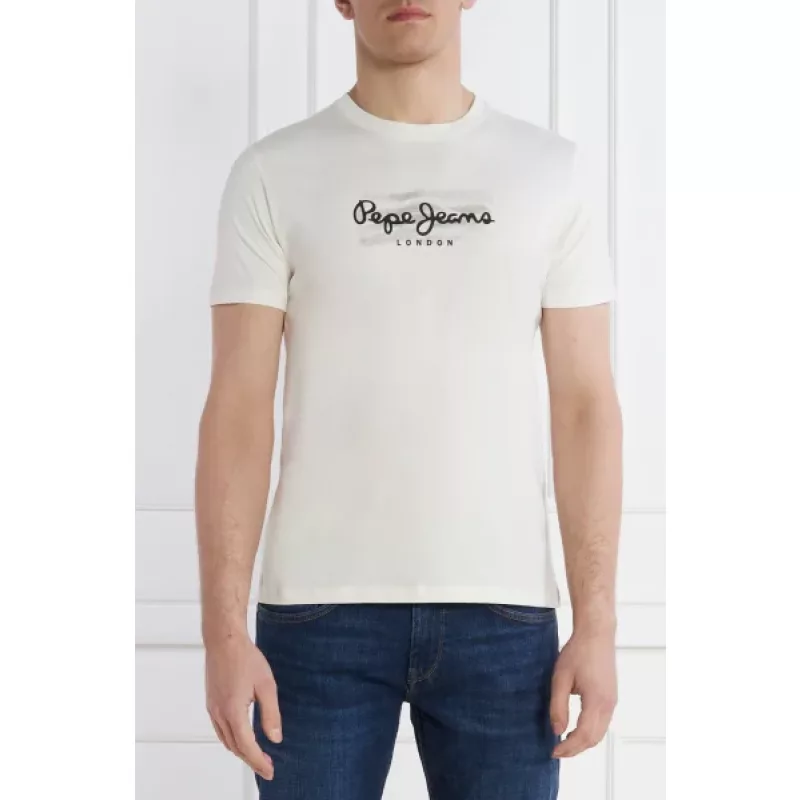 Pepe Jeans Ανδρικό T-shirt Castle PM509204-837 Chalk White